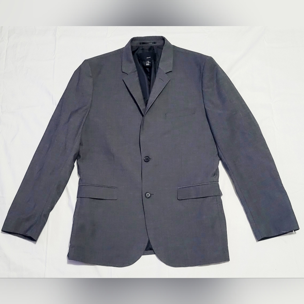H&M Regular Fit Blazer Suit Jacket Men's Size 42R Gray Long Sleeve Notch Lapel - Picture 7 of 7